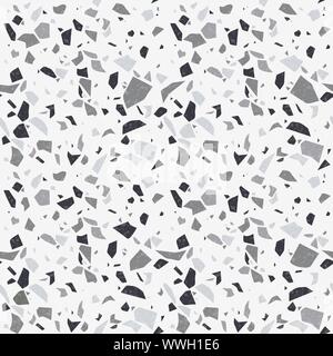 Pavimenti in terrazzo texture. Seamless pattern di pietra Illustrazione Vettoriale