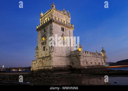 La torre di Belem nella città di Lisbone, Portogallo Foto Stock