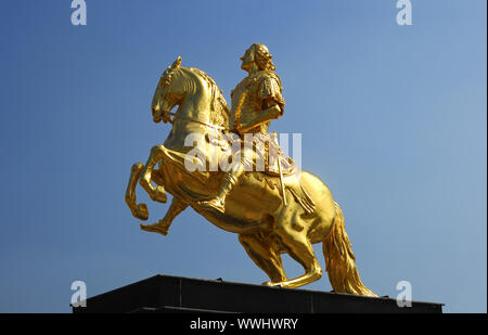 Golden Rider, Agosto il Forte, Dresden Foto Stock