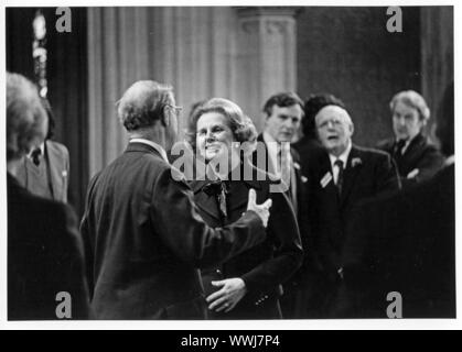 Margaret Hilda Thatcher, Baronessa Thatcher, noto anche come la signora di ferro era un stateswoman britannico che ha servito come Primo Ministro del Regno Unito dal 1979 al 1990 e leader del partito conservatore dal 1975 al 1990. Foto Stock