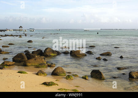 Laguna dell'Oceano Indiano, Mauritius Foto Stock