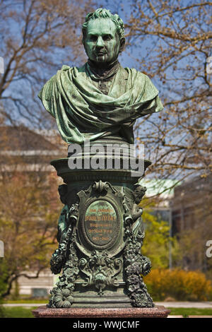 Busto del sindaco Andreas Zelinka nel parco della città di Vienna, Austria, Europa Foto Stock