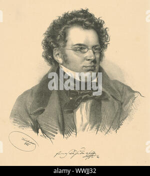 Ritratto di Franz Schubert (1797-1828), 1846. Collezione privata. Foto Stock