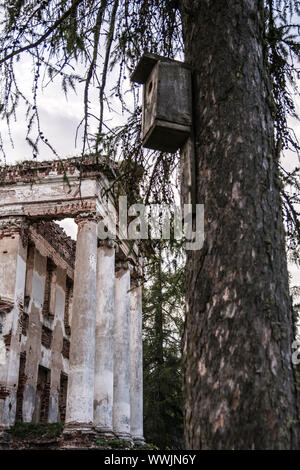 Vecchio Masonic Mansion con colonne Foto Stock