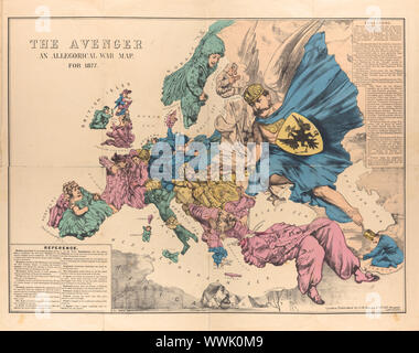 Il vendicatore: un'allegorica War Map per 1877 , 1876-1877. Collezione privata. Foto Stock