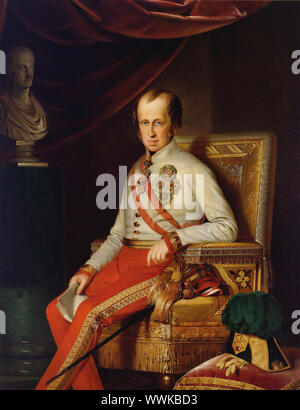 Ritratto dell'Imperatore Ferdinando I d'Austria (1793-1875), c. 1840. Collezione privata. Foto Stock