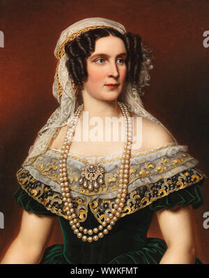 Ritratto della regina Teresa di Baviera (1792-1854), 1855. Collezione privata. Foto Stock