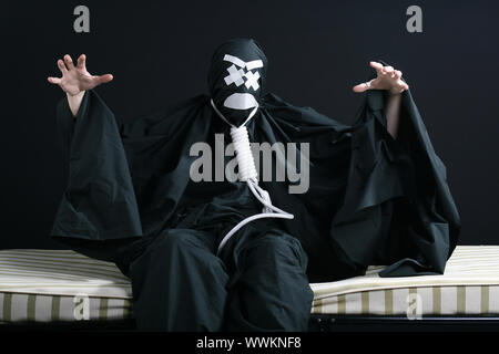 Scary mime nero Foto Stock