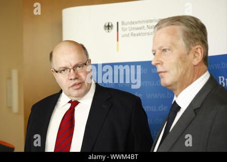 Altmaier incontra austriaca di economia Ministro Reinhold Mitterlehner Foto Stock