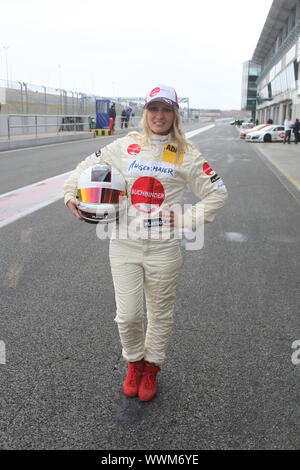 Modello, la Playmate Doreen Seidel racer all'ADAC GT Masters 2013 Oschersleben / Bode Foto Stock