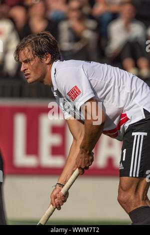 Amstelveen, Paesi Bassi. Xv Sep, 2019. AMSTELVEEN, 15-09-2019, Hoofdklasse Hockey Heren Seizoen 2019-2020. Luogo: Wagener Stadion. Boris Burkhardt durante il gioco AH&BC Amsterdam vs HC Pinoke. Credito: Pro scatti/Alamy Live News Foto Stock