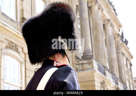 Cambio della guardia di fronte di Amalienborg Foto Stock