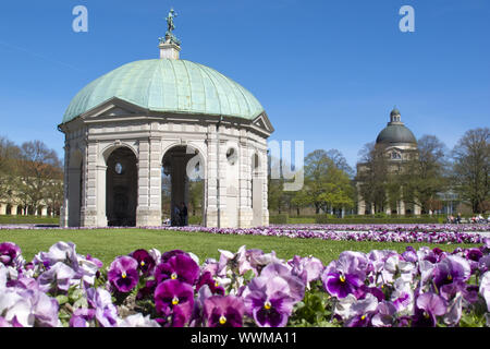 Hofgarten a Monaco di Baviera con padiglione Foto Stock