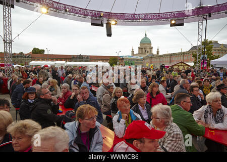 Leader della Spd alle elezioni campagna in Potsdam Foto Stock