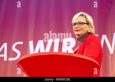 Leader della Spd alle elezioni campagna in Potsdam Foto Stock