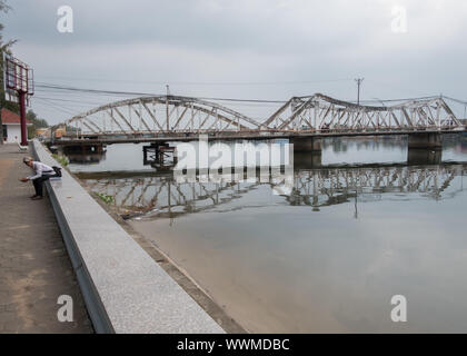 Kampot Bridge Foto Stock