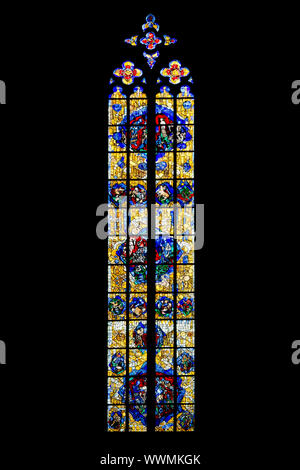 Una immagine di una chiesa gotica finestra in Germania Ulm Foto Stock