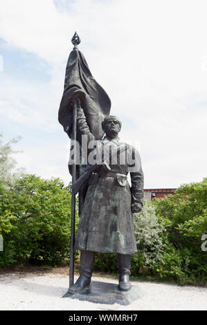 Red Army soldier statua al Memento Park Foto Stock