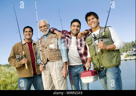 Famiglia Viaggio di pesca Foto Stock