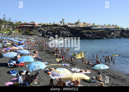 La Arena Beach, Teneriffa Foto Stock