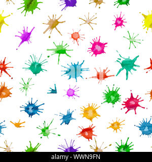Blot multicolore su sfondo bianco - seamless texture Foto Stock