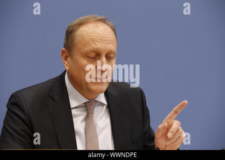 Premere il tasto Conferenza con Joachim Rukwied - Presidente dell'Associazione degli agricoltori tedeschi Association (DBV). Foto Stock