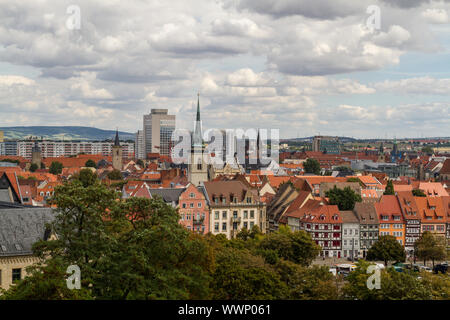 Vista sulla città di Erfurt Foto Stock