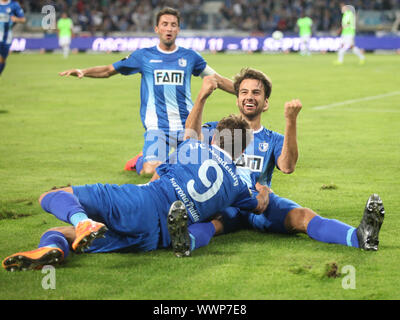 3. Liga Saison 2015/2016 Punktspiel 1. FC Magdeburg - Chemnitzer FC Foto Stock