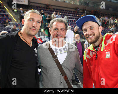 Stefan Kretzschmar,Wieland Schmidt e Yves Grafenhorst (SC Magdeburg) Foto Stock