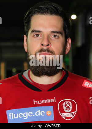 Slowakischer Handballtorwart Milos Putera -2015/16 SC DHfK Leipzig-Handball,Nationalspieler Slowakei Foto Stock