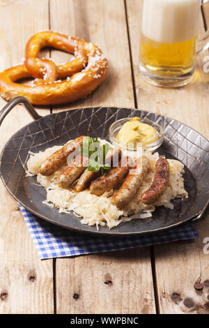 Tipico snack bavarese chiamato brotzeit, Germania meridionale Foto Stock