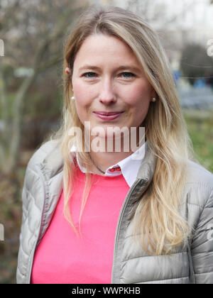 Lencke Steiner (FDP Brema) durante un FDP-action day per le elezioni statali in Magdeburg Foto Stock