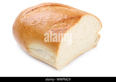 Pane bianco a fette di pane tagliate isolato esenti Foto Stock