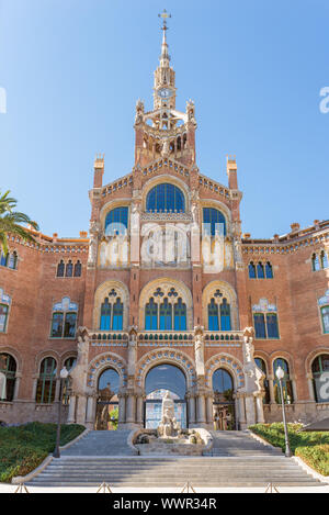 Il famoso ospedale de la Santa Creu i Sant Pau a Barcellona Foto Stock