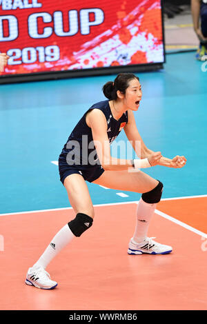 Kanagawa, Giappone. Credito: MATSUO. Xvi Sep, 2019. Ting Zhu (CHN) Pallavolo : 2019 FIVB Pallavolo Coppa del Mondo donne prima partita tra la Cina e la Russia 3-0 a Yokohama Arena di Kanagawa, Giappone. Credito: MATSUO .K AFLO/sport/Alamy Live News Foto Stock