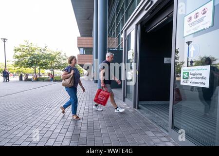 Milano, Italia. Xvi Sep, 2019. VIMERCATE donna muore in ospedale a Vimercate, lei pensa di una errata trasfusione di sangue. Credit: Indipendente Photo Agency Srl/Alamy Live News Foto Stock