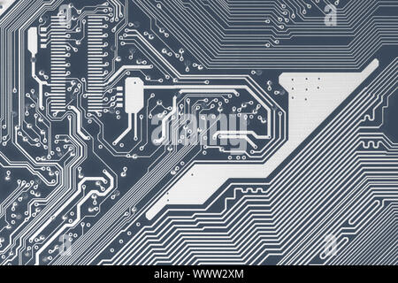 Scheda principale del computer con tracce per il processore Foto Stock