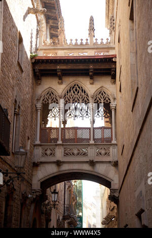 Barcellona Palau generalitat arch corridoio nel Barrio Gotico Foto Stock