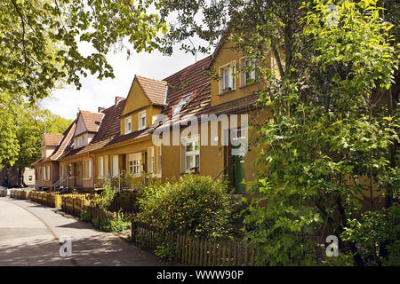 Città giardino e zona residenziale di minatori Lohberg, Dinslaken, la zona della Ruhr, Germania, Europa Foto Stock