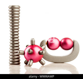 Piedi massaggiatore isolato su bianco. Foto Stock