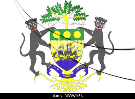 Il Gabon stemma. 3D'illustrazione. Foto Stock
