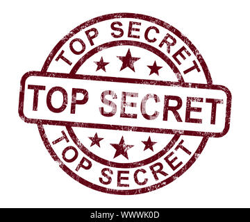 Top Secret timbro Mostra classificati in corrispondenza privata Foto Stock