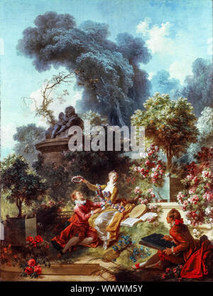 Jean-Honoré Fragonard, i progressi dell'amore: l'Amante incoronato, pittura, 1771-1772 Foto Stock