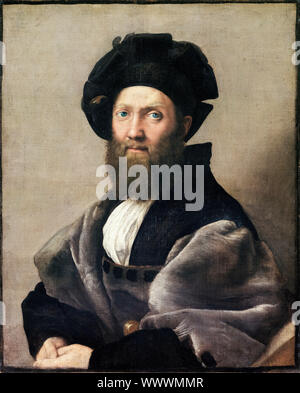 Raffaello, ritratto di Baldassarre Castiglione, pittura, 1514-1515 Foto Stock