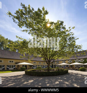 Haus Castello scolpita, Langenfeld, Rheinland, Renania settentrionale-Vestfalia, Germania, Europa Foto Stock