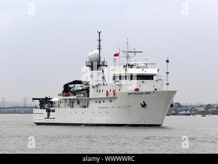 DSSV Pressure Drop è una nave di ricerca oceanografica americana. Durante la Guerra fredda ha raccolto la data acustica sui sottomarini sovietici. Foto Stock