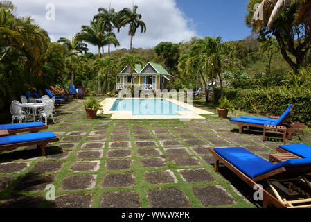 La piantagione di Hermitage Hotel, Nevis, Saint Kitts e Nevis, isola dei Caraibi Foto Stock