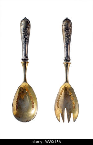 Cucchiaio e forchetta Foto Stock