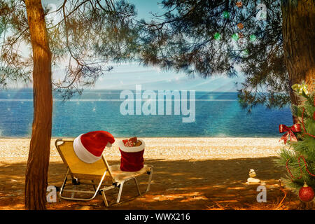 Paesaggio con vista sul mare. Pitsunda, Abkhazia. Foto Stock