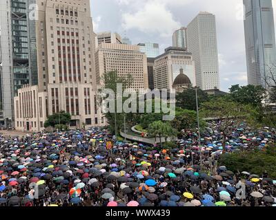 31 Agosto 2019: molti manifestanti vai a protestare nel centro/admiralty . La gente di Hong Kong si oppongono un controverso disegno di legge in materia di estradizione che possono includere la Cina Foto Stock